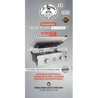 Le Griddle 30" 2 Burner Stainless Gas Griddle - GFE75