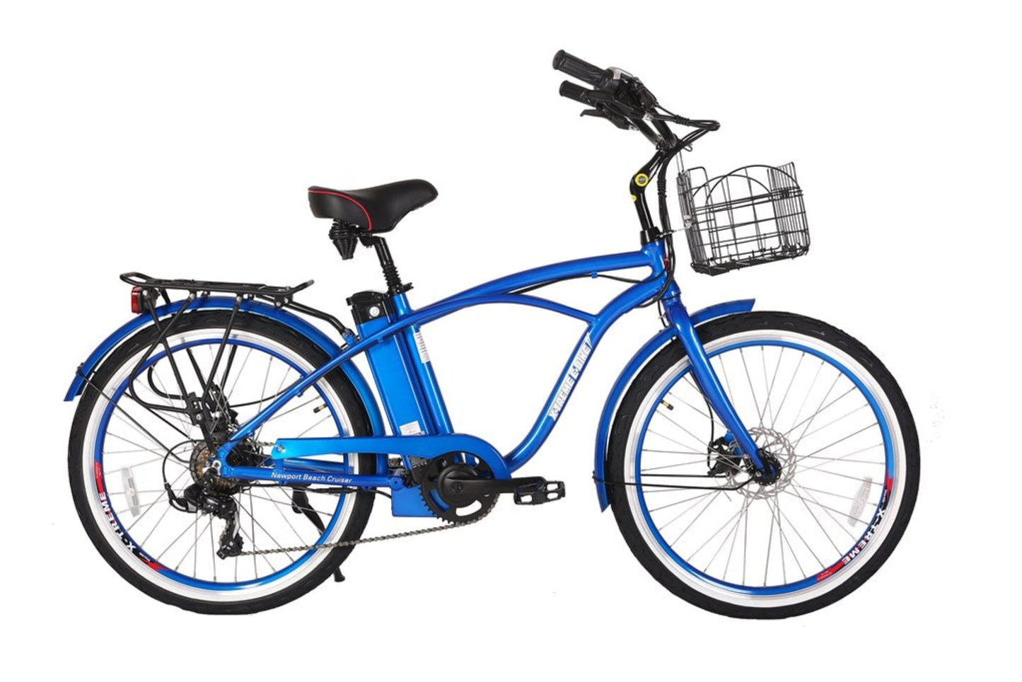 X-Treme Newport Elite 24 Volt Beach Cruiser Electric Bike - 24NEWPORT-E BLU