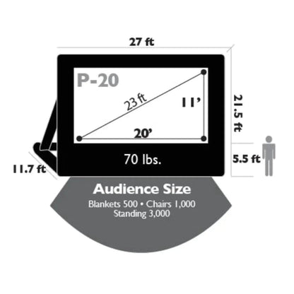 Open Air Cinema Event Pro Outdoor Movie Screen Kit - P-12