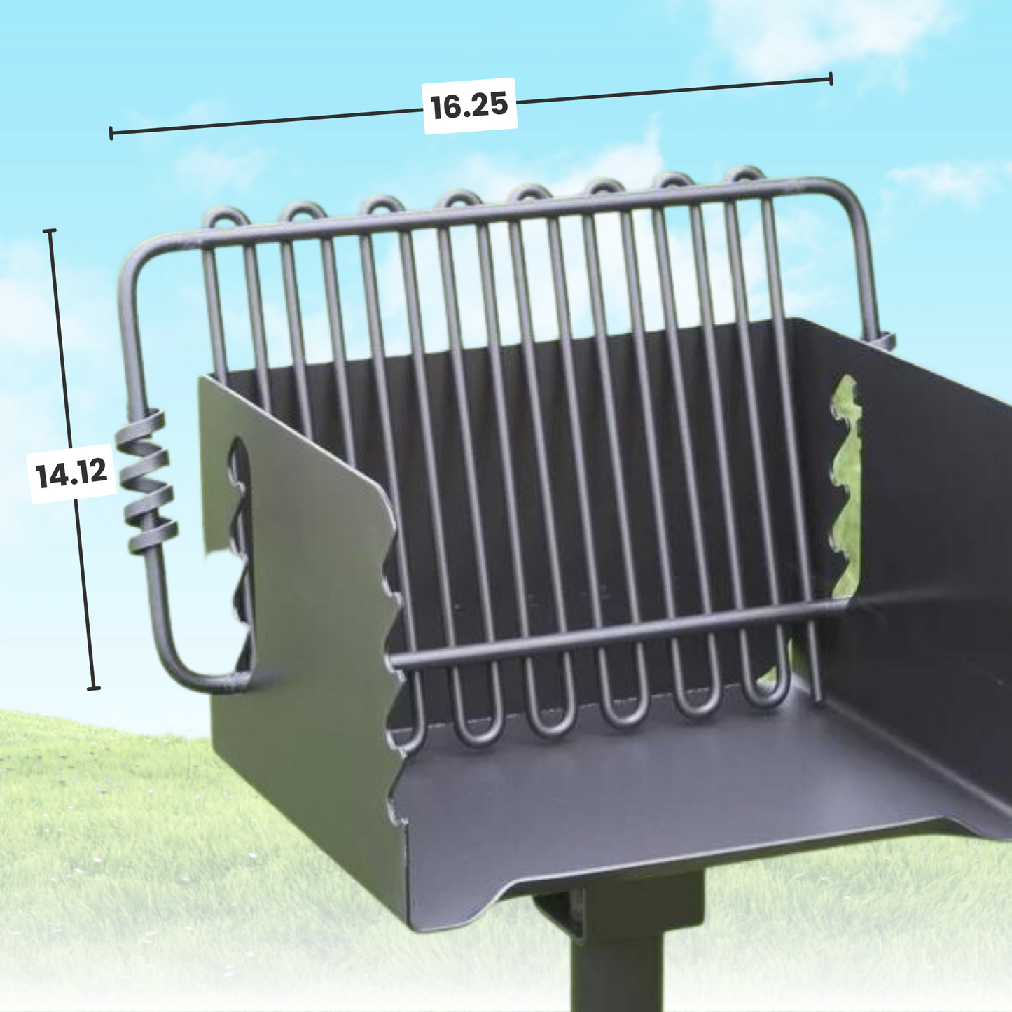 Pilot Rock CBP-135 Park Style Outdoor BBQ Charcoal Grill with Swivel, 6 Pack - 415879