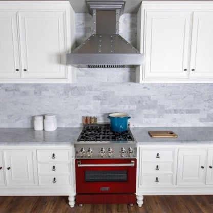 ZLINE 30 in. Professional Gas Burner/Electric Oven Stainless Steel Range with Red Gloss Door, RA-RG-30